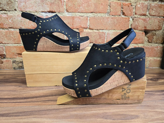 Corkys Black Oil Stud Wedge