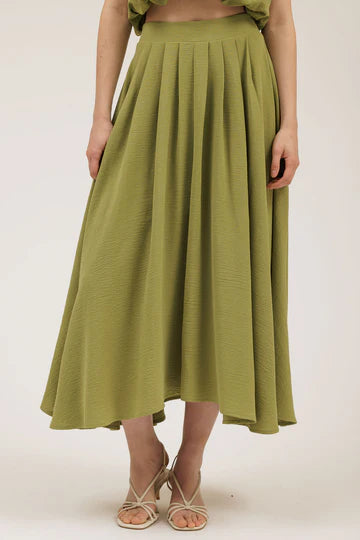 PLEATED MIDI SKIRT