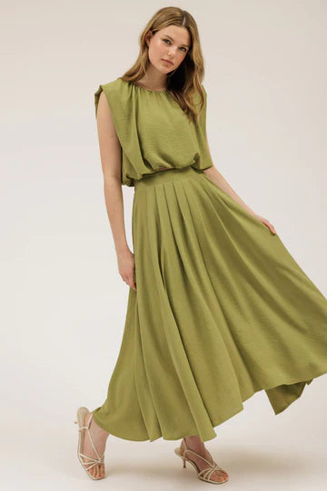 PLEATED MIDI SKIRT