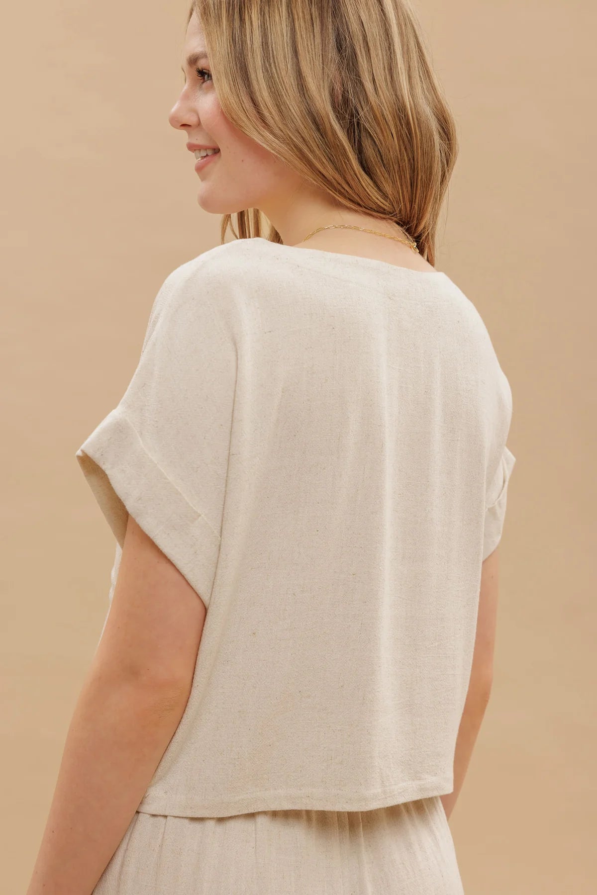 Linen Boxy Top