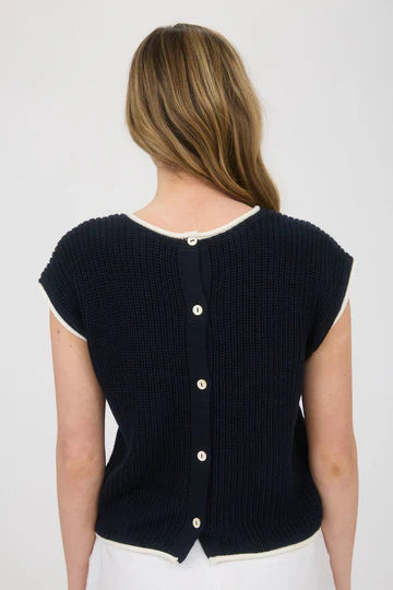 BUTTON BACK SWEATER