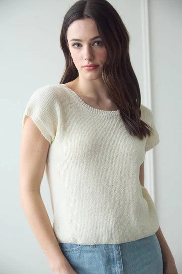 BACK TIE KNIT SWEATER