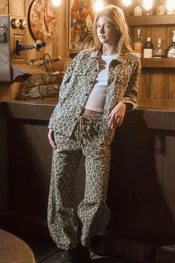 LEOPARD BUTTON SHACKET
