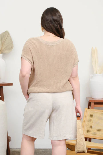 CROCHET KNIT PULLOVER