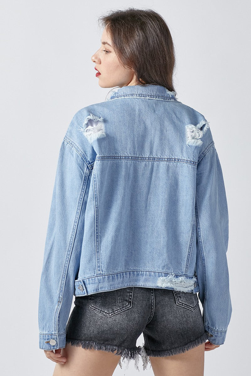 RISEN DISTRESSED JEAN JACKET