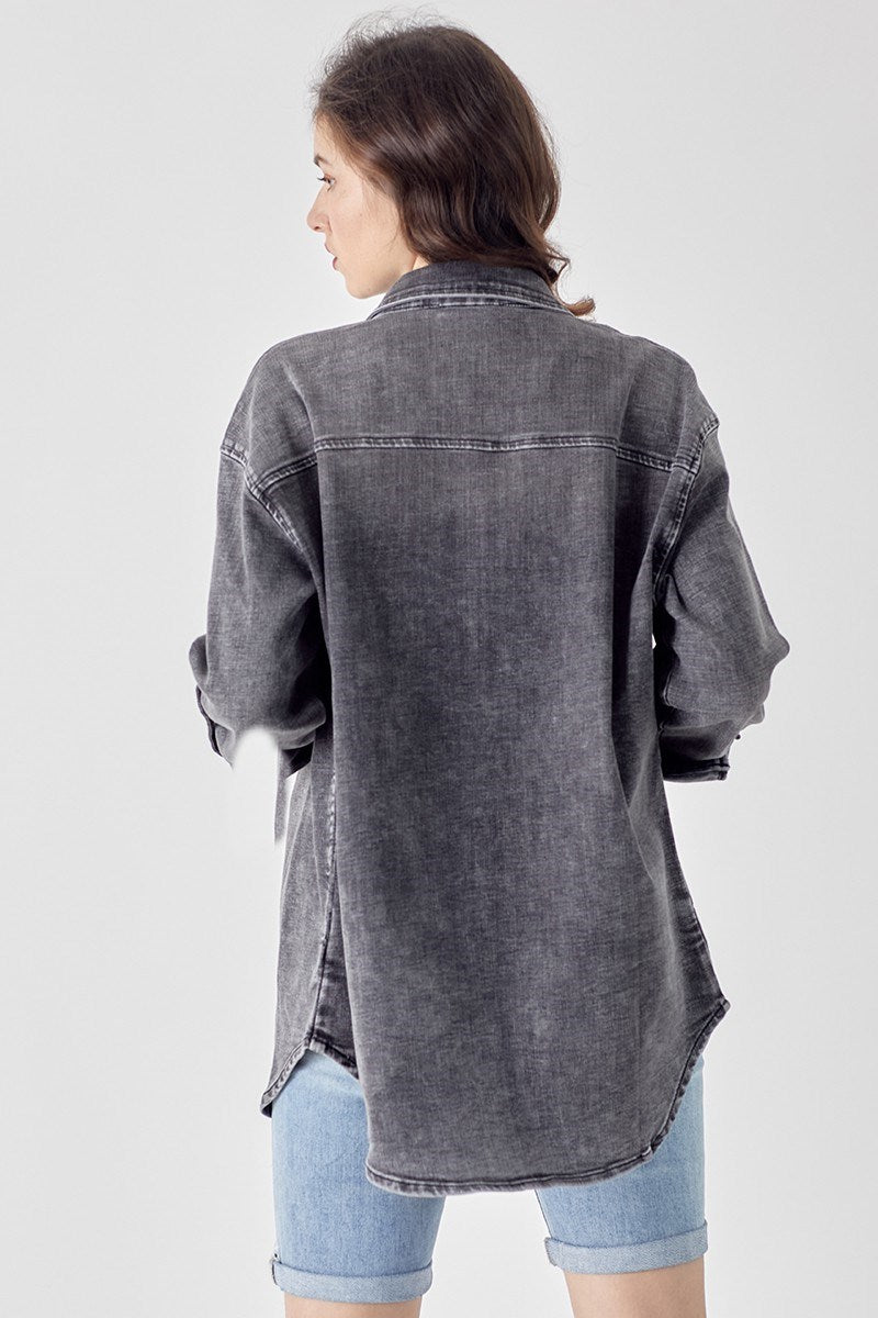 RISEN GREY DENIM SHIRT