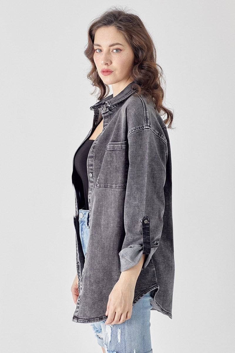 RISEN GREY DENIM SHIRT