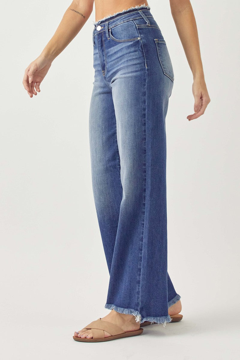 RISEN WIDE LEG JEANS