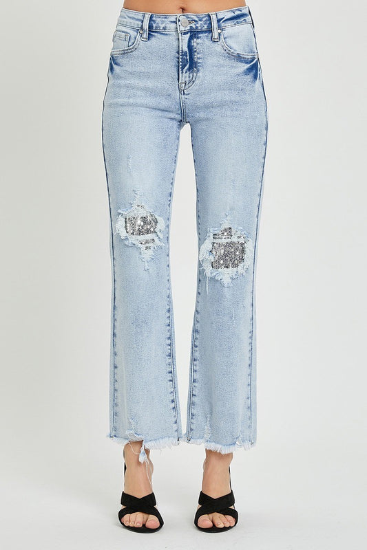RISEN SEQUIN PATCHES STRAIGHT