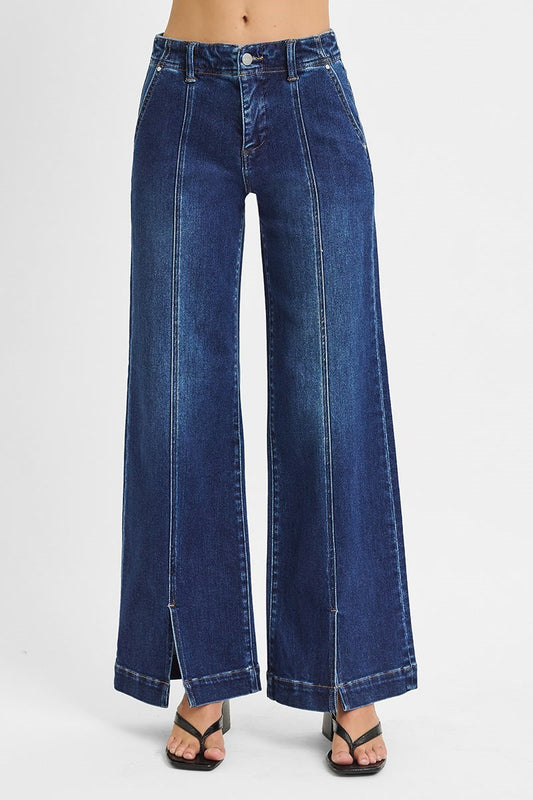 RISEN FRONT SLIT JEANS