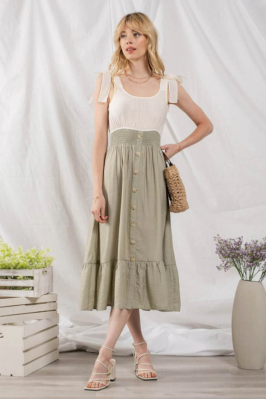 TIE SHOULDER MAXI DRESS