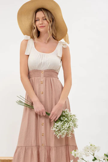 TIE SHOULDER MAXI DRESS