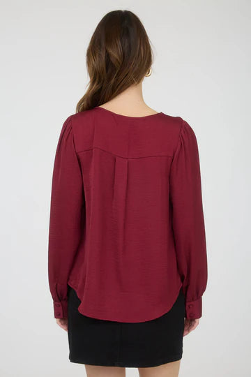SATIN BUTTON DOWN BLOUSE