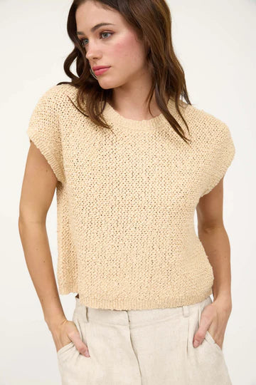 TEXTURED CREW PULLOVER
