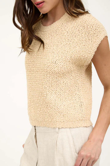 TEXTURED CREW PULLOVER