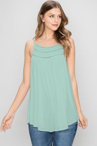 Ladder Trim Smocked Cami