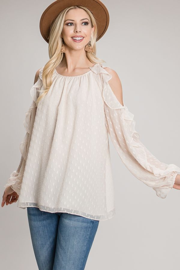 Cold Shoulder Gold Lurex Blouse