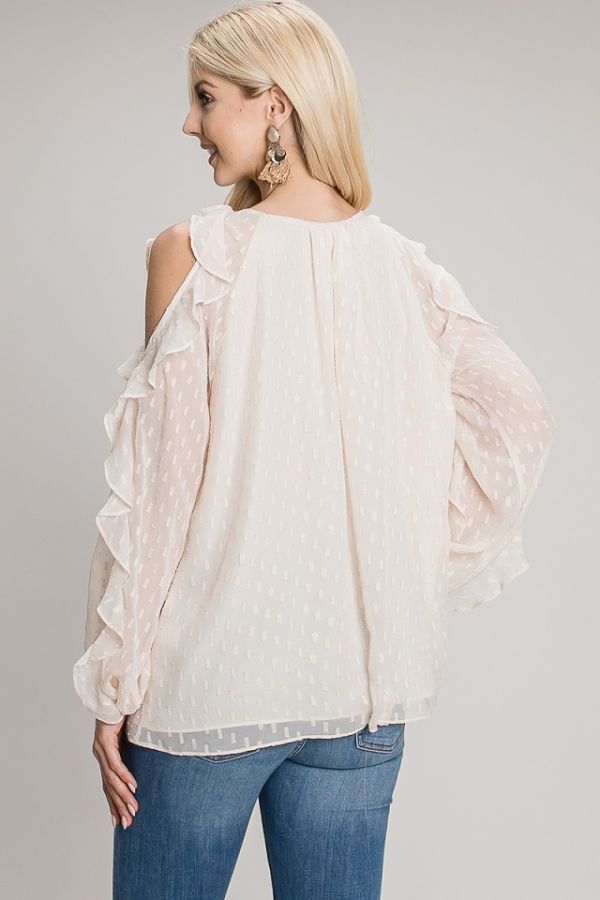 Cold Shoulder Gold Lurex Blouse