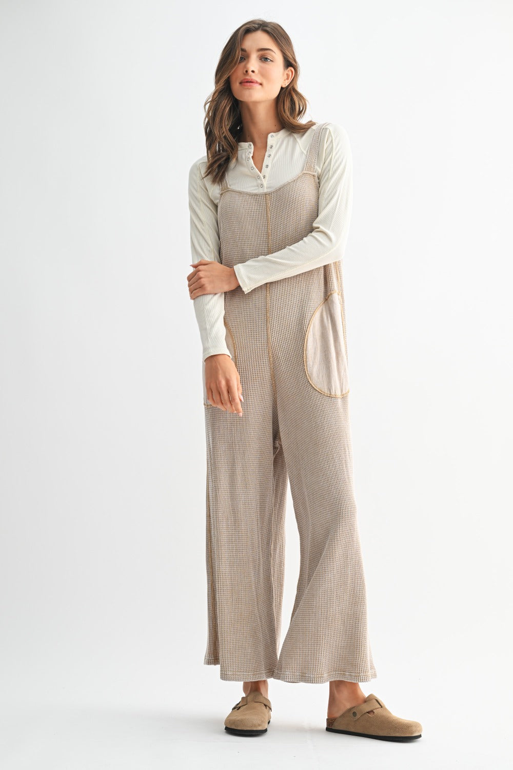 Mineral Wash Waffle Jumpsuit