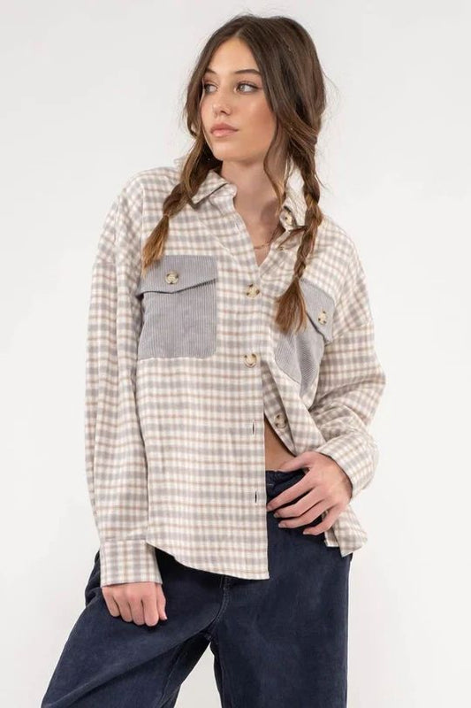 RELAXED PLAID SHACKET