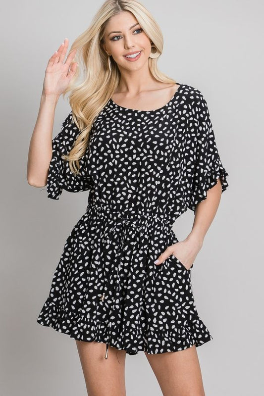 Printed Ruffle Romper