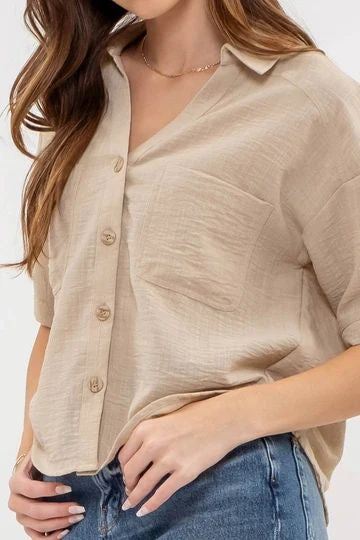 GAUZE BUTTON DOWN SHIRT