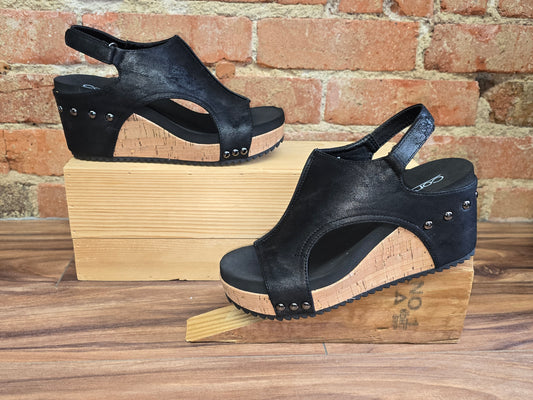 Corkys Carley Washed Black Wedge