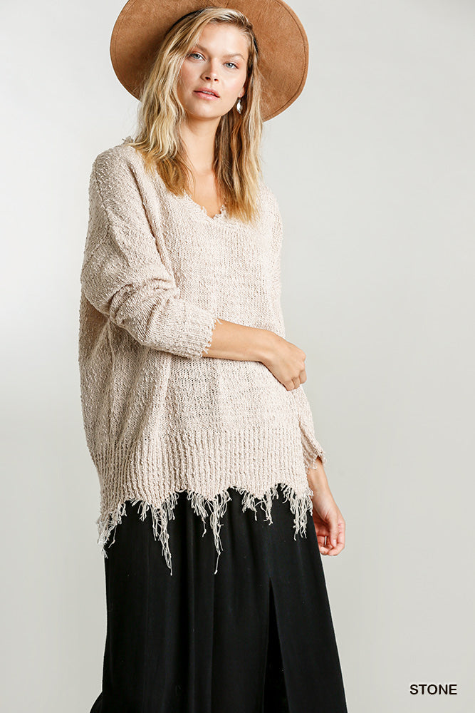 Chic Fray Hem Sweater