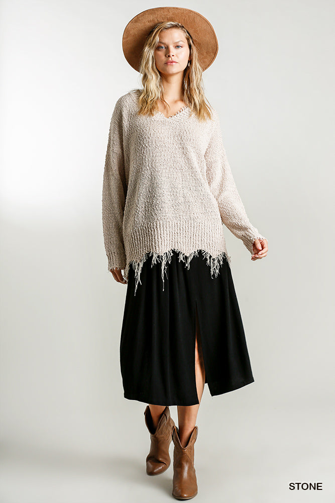 Chic Fray Hem Sweater