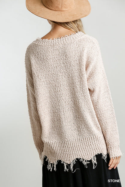 Chic Fray Hem Sweater