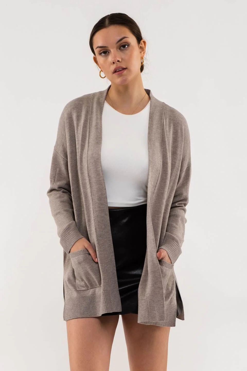 OPEN FRONT CARDIGAN