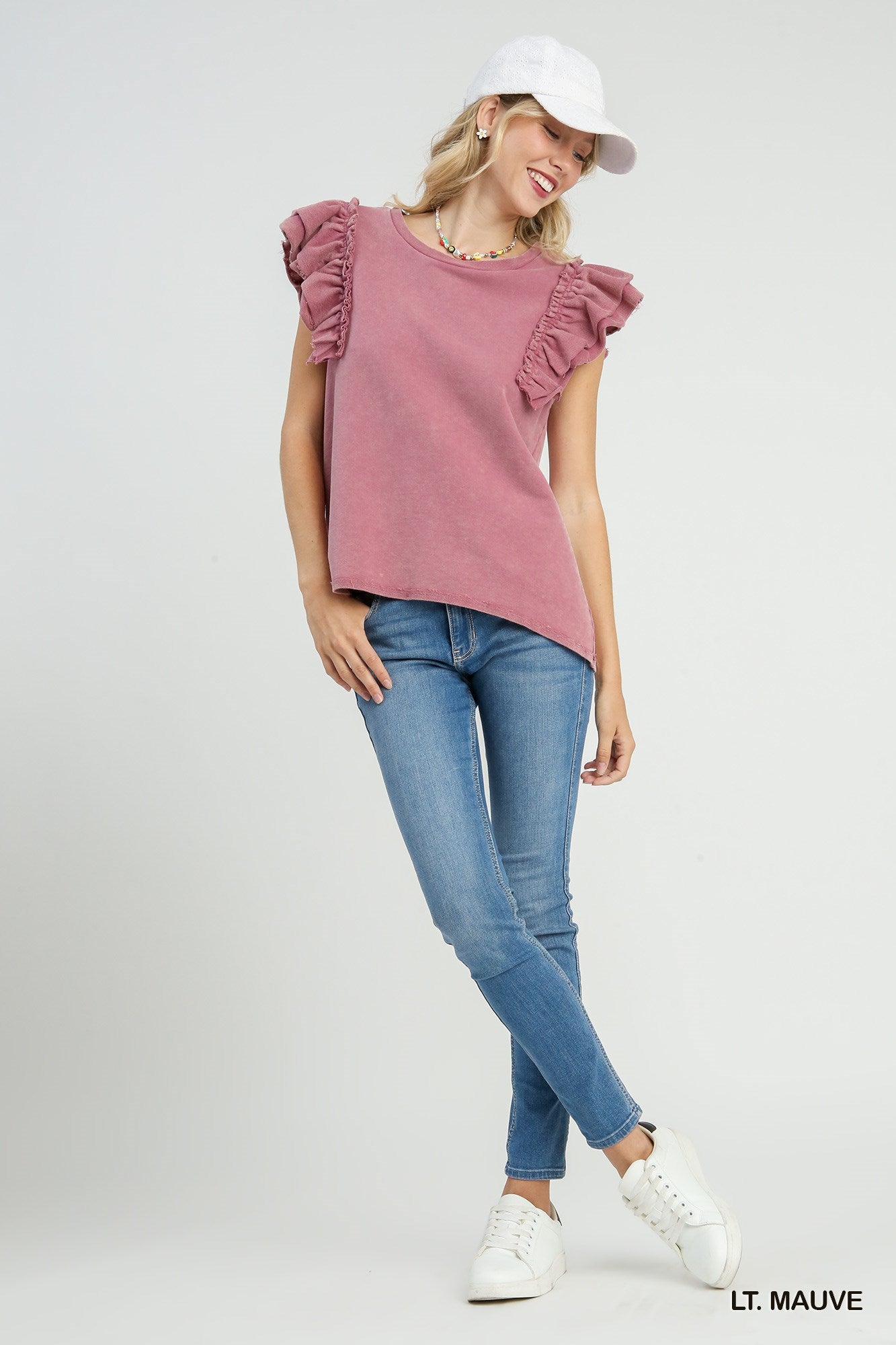 Ruffle Mineral Wash Top