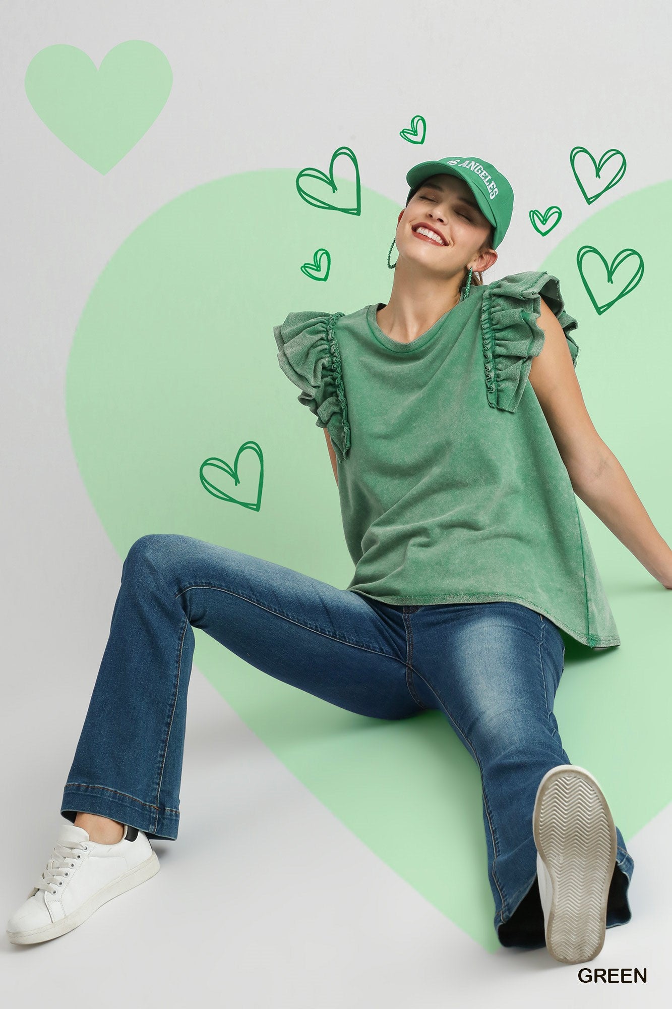 Ruffle Mineral Wash Top