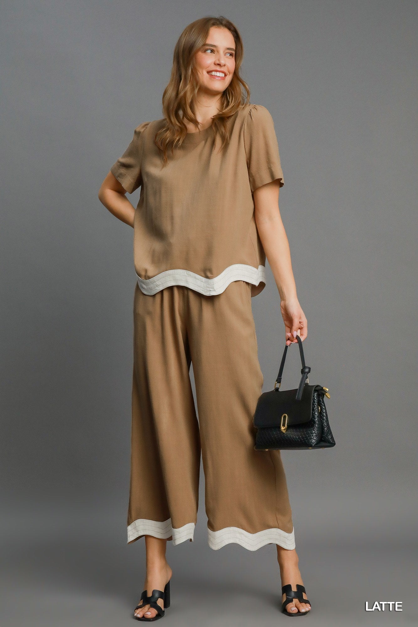 Linen Scalloped Pants