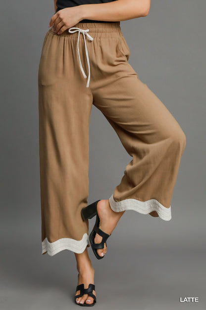 Linen Scalloped Pants