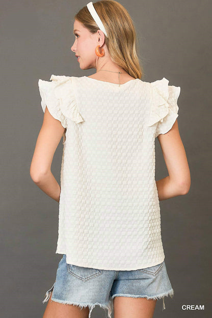 Jacquard Ruffle Top