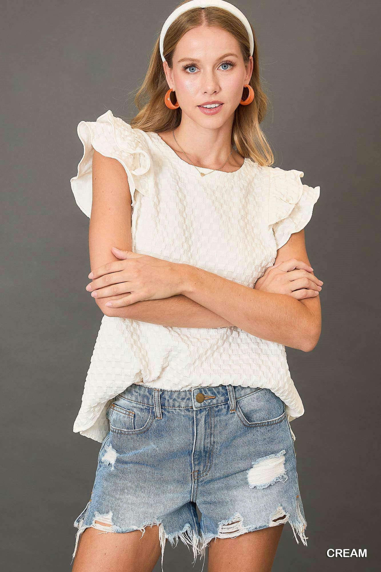 Jacquard Ruffle Top