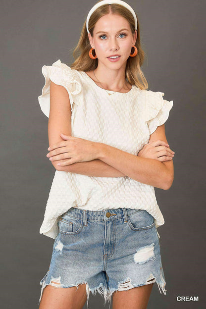 Jacquard Ruffle Top