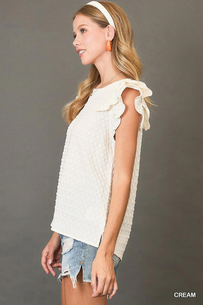Jacquard Ruffle Top