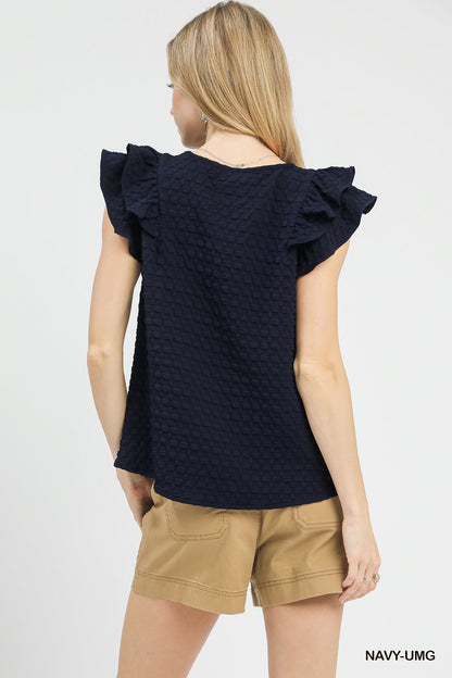 Jacquard Ruffle Top