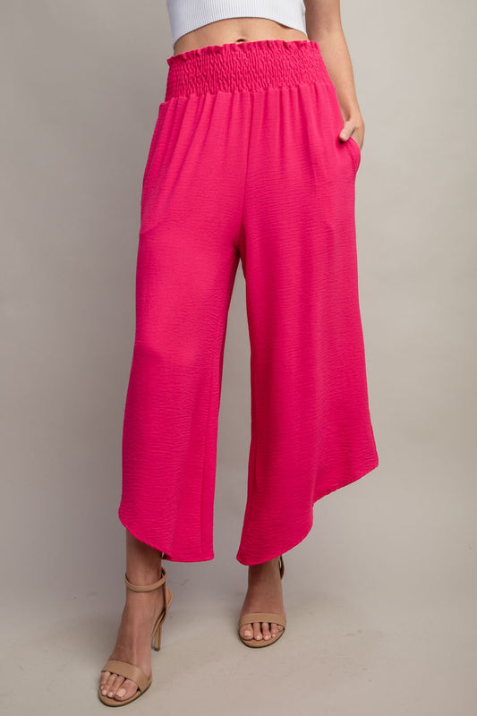 Smocked Wide Leg Pants