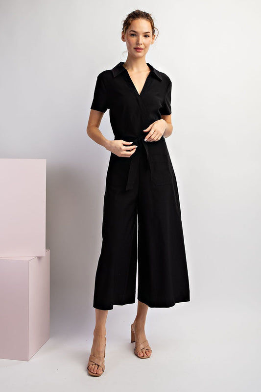 TIE WAIST JUMPSUIT