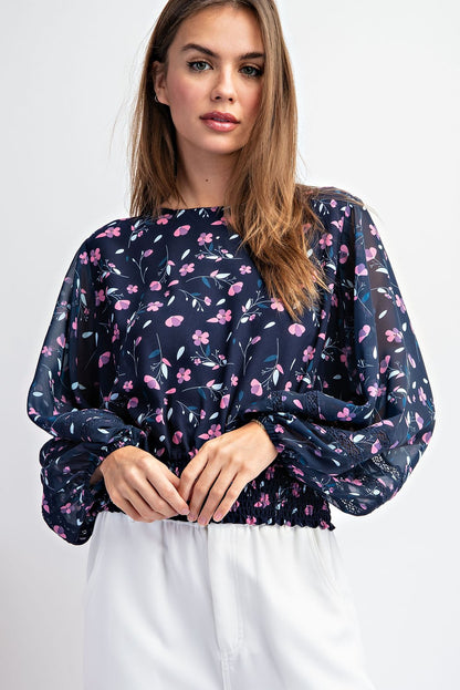 Garden Bloom Keyhole Blouse