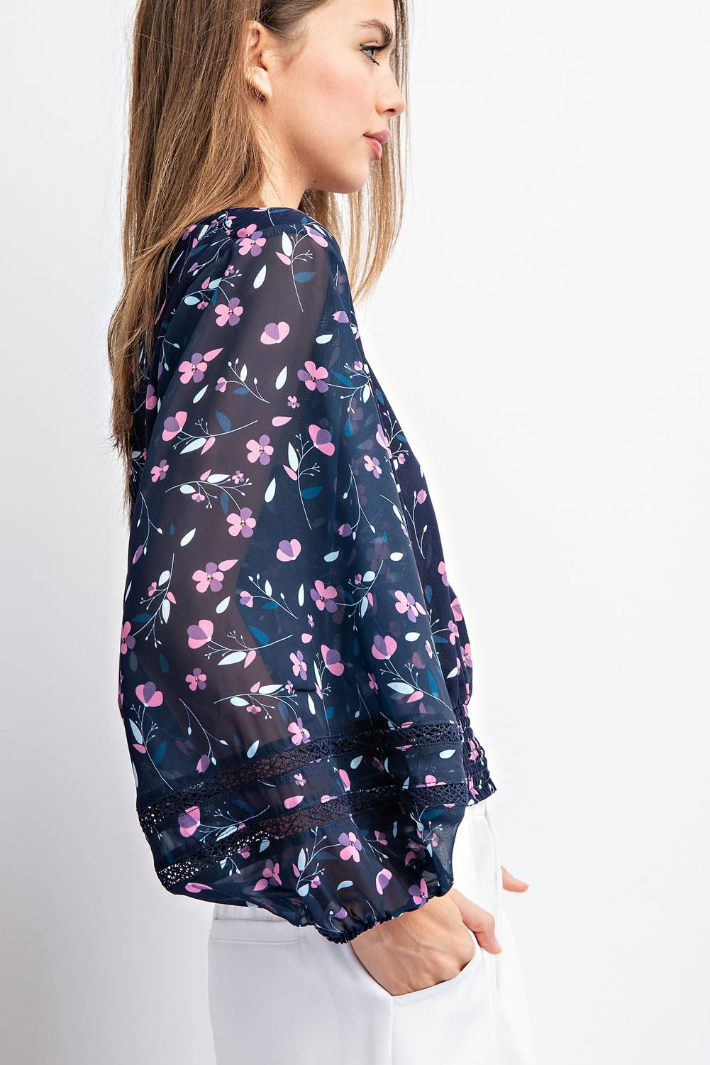 Garden Bloom Keyhole Blouse