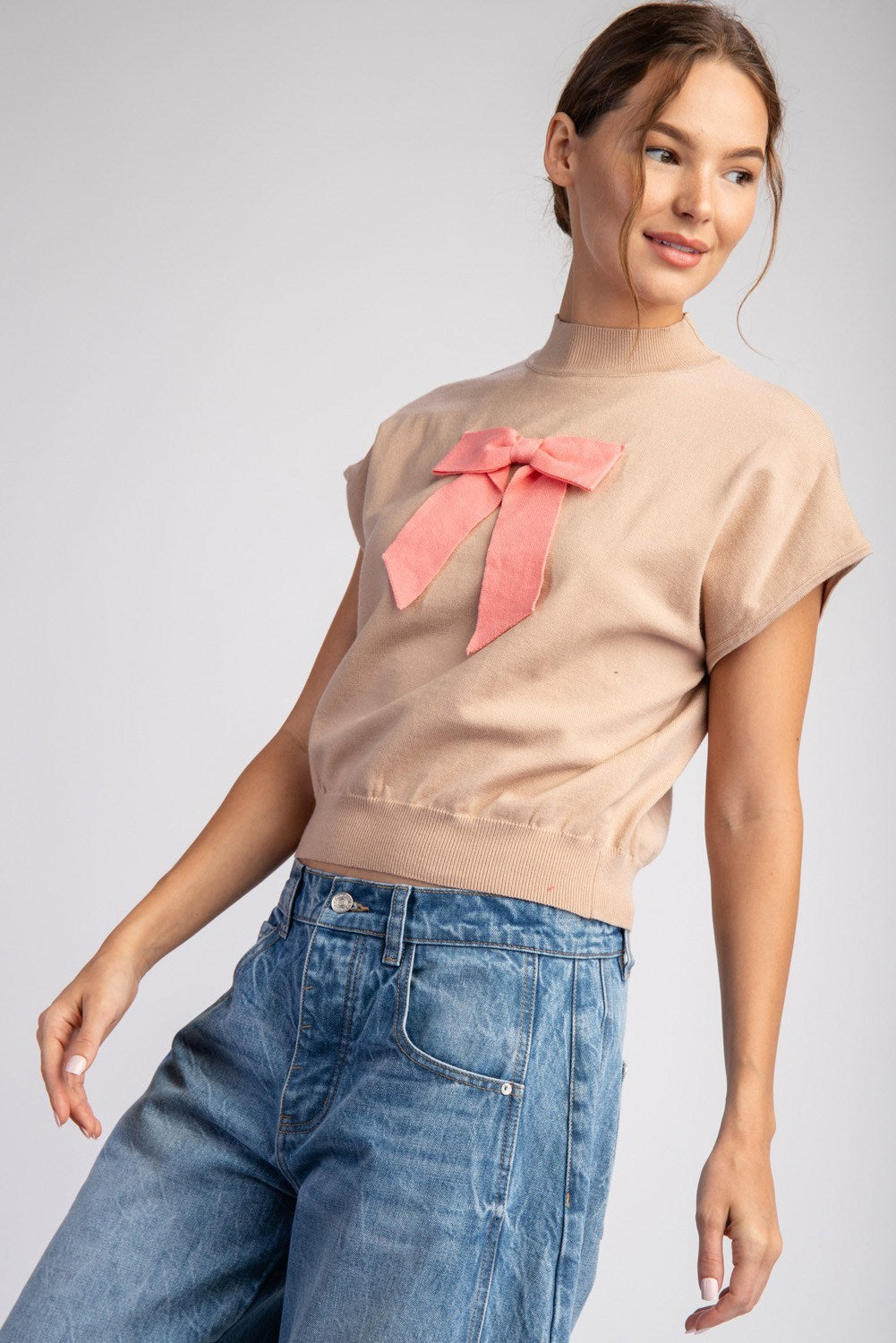 Pretty in Bows Mock Neck