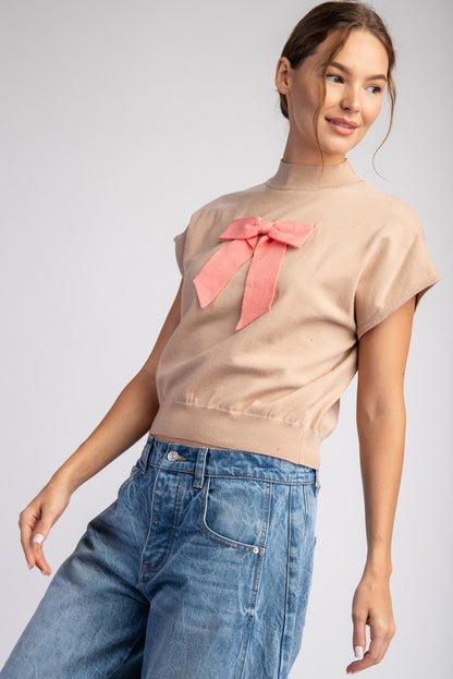 Pretty in Bows Mock Neck