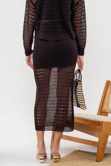 CROCHET MIDI SKIRT