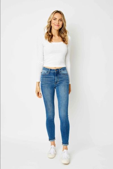 JUDY BLUE CUFFED HEM SKINNY