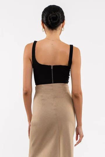 SQUARE NECK CORSET CROP TOP