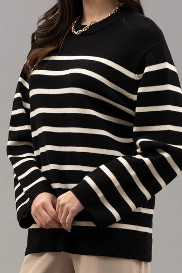 STRIPED KNIT SWEATER